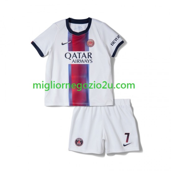 Maglia Paris Saint-Germain Khvicha Kvaratskhelia 7 Bambino Trasferta Divisa 2026-2027 Manica Corta