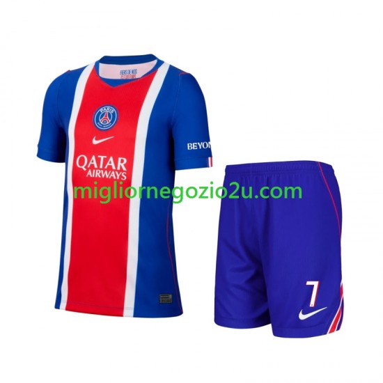 Maglia Paris Saint-Germain Mbappé Kylian 7 Bambino Casa Divisa 2026-2027 Manica Corta