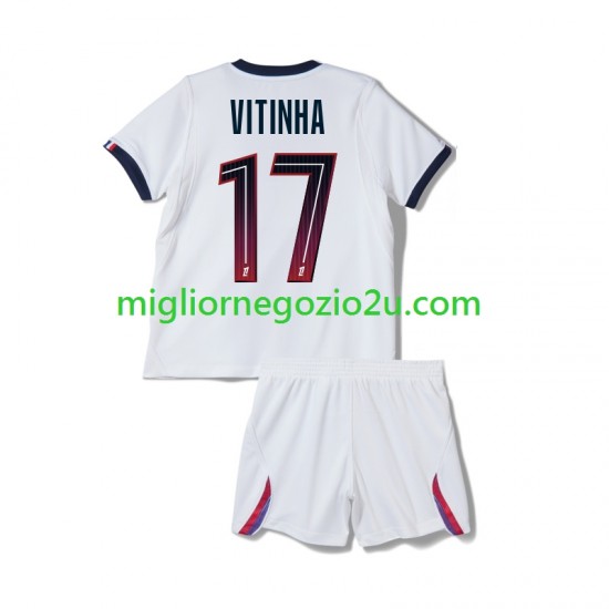 Maglia Paris Saint-Germain Vitinha 17 Bambino Trasferta Divisa 2026-2027 Manica Corta