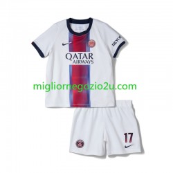 Maglia Paris Saint-Germain Vitinha 17 Bambino Trasferta Divisa 2026-2027 Manica Corta