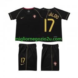 Maglia Portogallo Cristiano Ronaldo 17 Retro Bambino Trasferta Divisa 2006 Manica Corta