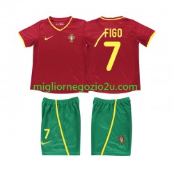 Maglia Portogallo FIGO 7 Retro Bambino Casa Divisa 2002 Manica Corta