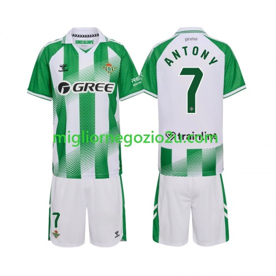 Maglia Real Betis Anthoy 7 Bambino Casa Divisa 2026-2027 Manica Corta