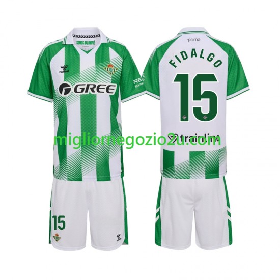 Maglia Real Betis Fidalgo 15 Bambino Casa Divisa 2026-2027 Manica Corta