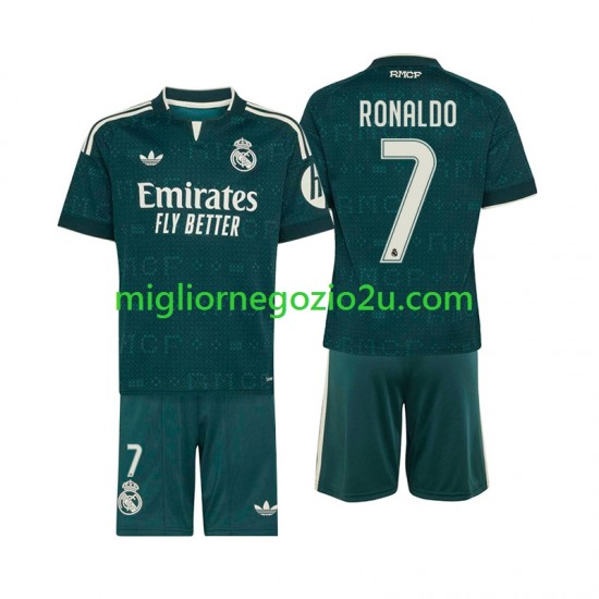 Maglia Real Madrid Cristiano Ronaldo 7 Bambino Trasferta Divisa 2026-2027 Manica Corta