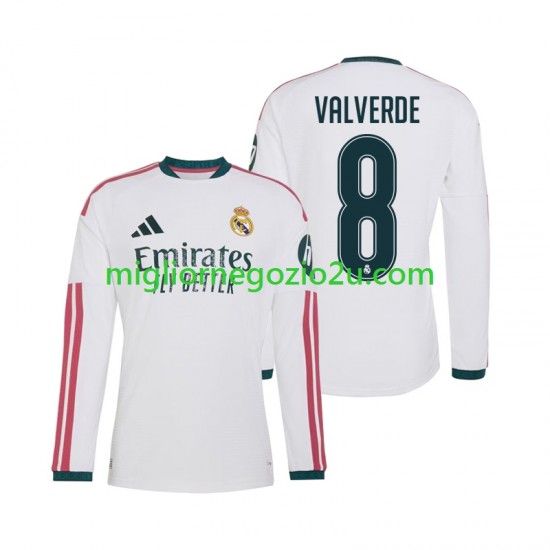 Maglia Real Madrid Federico Valverde 8 Uomo Casa Divisa 2026-2027 Manica Lunga
