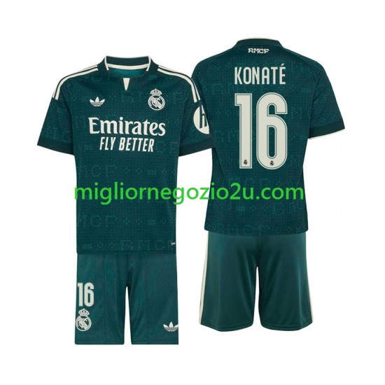 Maglia Real Madrid Ibrahima Konate 16 Bambino Trasferta Divisa 2026-2027 Manica Corta