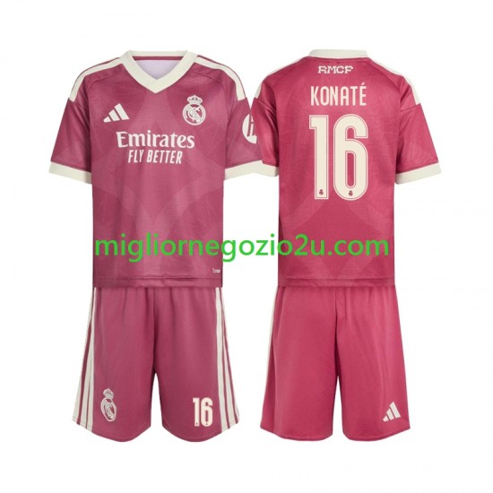 Maglia Real Madrid Ibrahima Konate 16 Bambino Terza Divisa 2026-2027 Manica Corta