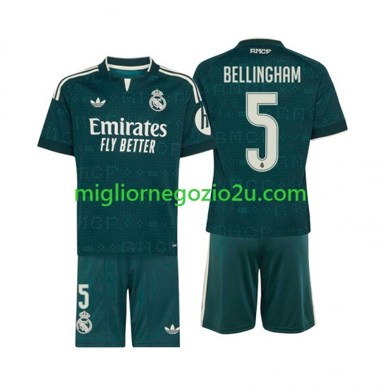 Maglia Real Madrid Jude Bellingham 5 Bambino Trasferta Divisa 2026-2027 Manica Corta