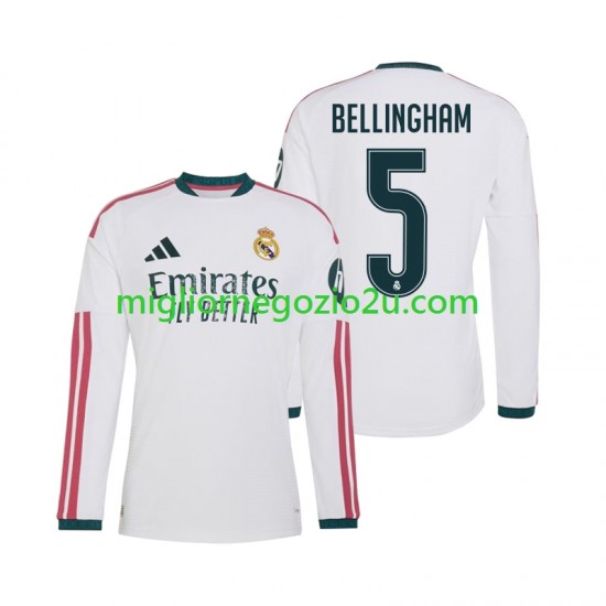 Maglia Real Madrid Jude Bellingham 5 Uomo Casa Divisa 2026-2027 Manica Lunga