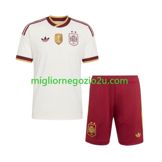 Maglia Spagna 2-star Bambino Trasferta Divisa 2026-2027 Manica Corta