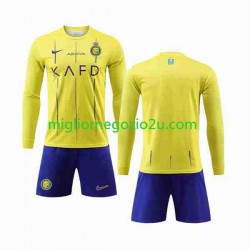 Maglia Al-Nassr Bambino Casa Divisa 2023-2024 Manica Lunga
