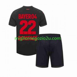 Maglia Bayer 04 Leverkusen Victor Boniface 22 Bambino Casa Divisa 2023-2024 Manica Corta