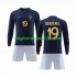 Maglia Francia Benzema 19 Bambino Casa Divisa Mondiali 2022 Manica Lunga