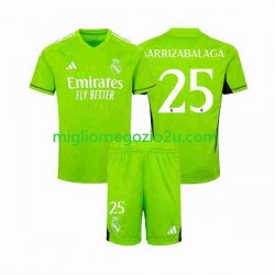 Maglia Real Madrid Kepa Arrizabalaga 25 Portiere Bambino Casa Divisa 2023-2024 Manica Corta