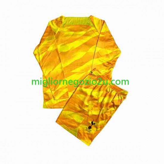 Maglia Tottenham Hotspur Orangecolor Portiere Bambino Trasferta Divisa 2023-2024 Manica Lunga