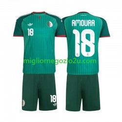 Maglia Algeria Mohamed Amoura 18 Bambino Trasferta Divisa 2026 Manica Corta