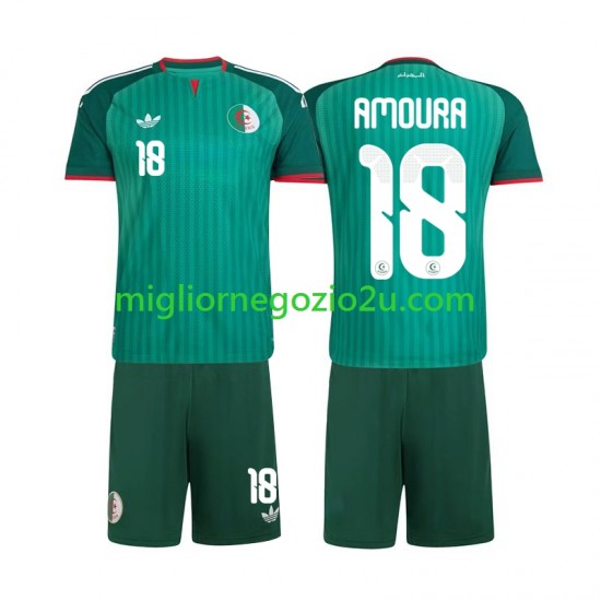 Maglia Algeria Mohamed Amoura 18 Bambino Trasferta Divisa 2026 Manica Corta