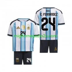 Maglia Argentina Enzo Fernandez 24 Bambino Casa Divisa Mondiali 2026 Manica Corta
