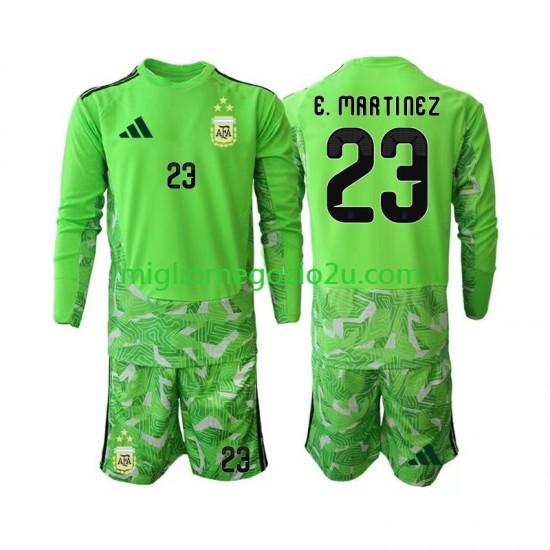 Maglia Argentina Emiliano Martinez 23 Portiere Bambino Terza Divisa Mondiali 2026 Manica Lunga