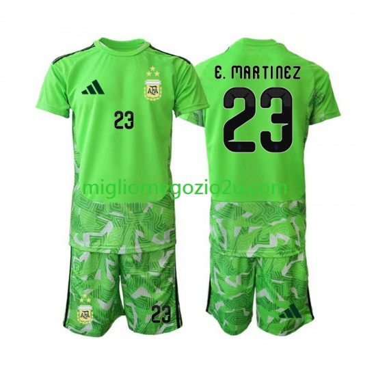 Maglia Argentina Emiliano Martinez 23 Portiere Bambino Terza Divisa Mondiali 2026 Manica Corta
