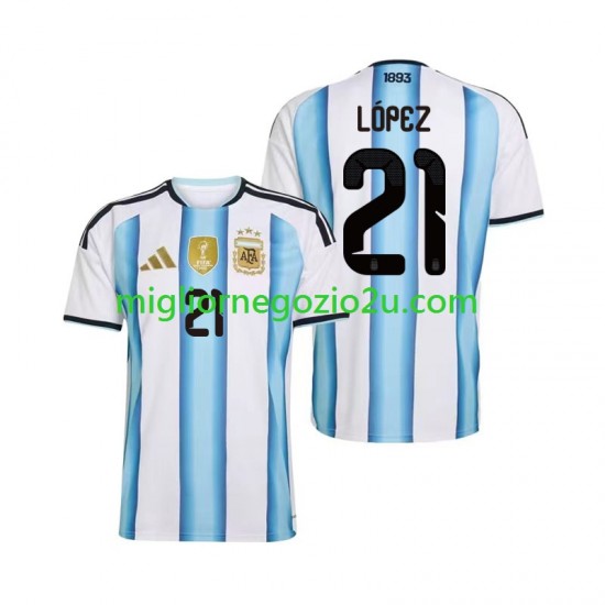 Maglia Argentina Jose Manuel Lopez 21 Uomo Casa Divisa Mondiali 2026 Manica Corta