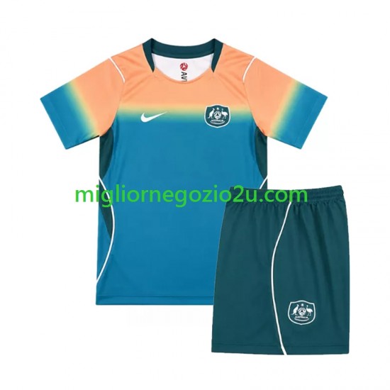 Maglia Australia Bambino Trasferta Divisa Mondiali 2026 Manica Corta