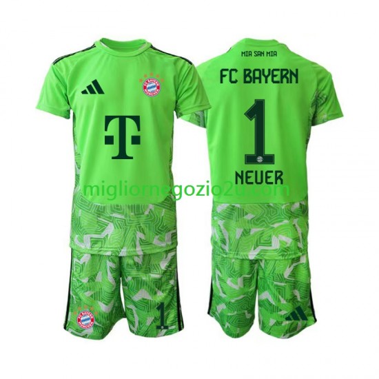 Maglia FC Bayern München Manuel Neuer 1 Portiere Bambino Casa Divisa 2026-2027 Manica Corta