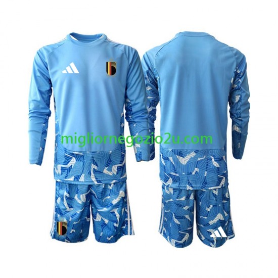 Maglia Belgio Portiere Bambino Casa Divisa Mondiali 2026 Manica Lunga