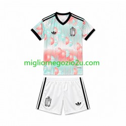Maglia Belgio Bambino Trasferta Divisa Mondiali 2026 Manica Corta