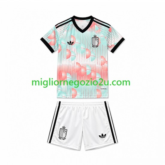 Maglia Belgio Bambino Trasferta Divisa Mondiali 2026 Manica Corta