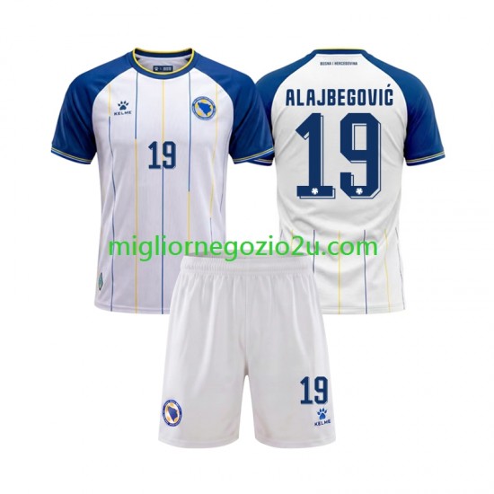 Maglia Bosnia Erzegovina Kerim Alajbegovic 19 Bambino Trasferta Divisa Mondiali 2026 Manica Corta