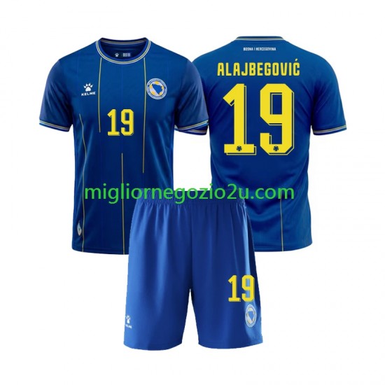 Maglia Bosnia Erzegovina Kerim Alajbegovic 19 Bambino Casa Divisa Mondiali 2026 Manica Corta