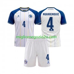 Maglia Bosnia Erzegovina Tarik Muharemovic 4 Bambino Trasferta Divisa Mondiali 2026 Manica Corta