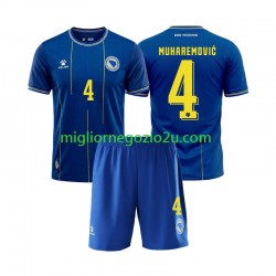 Maglia Bosnia Erzegovina Tarik Muharemovic 4 Bambino Casa Divisa Mondiali 2026 Manica Corta