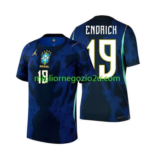 Maglia Brasile Endrick 19 Uomo Trasferta Divisa Mondiali 2026 Manica Corta