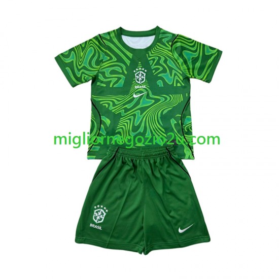 Maglia Brasile Portiere Bambino Trasferta Divisa Mondiali 2026 Manica Corta