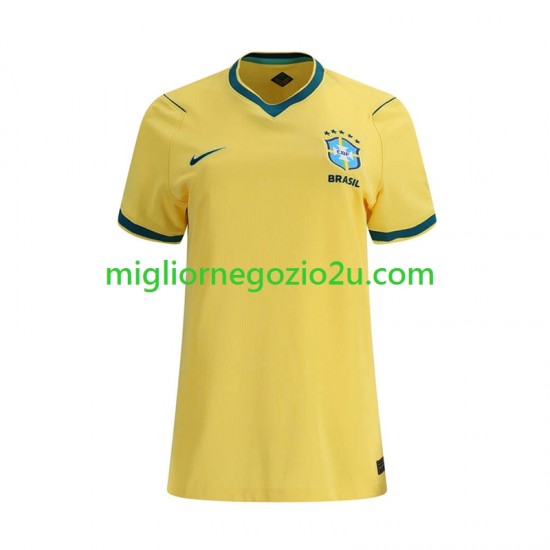 Maglia Brasile Donna Casa Divisa Mondiali 2026 Manica Corta