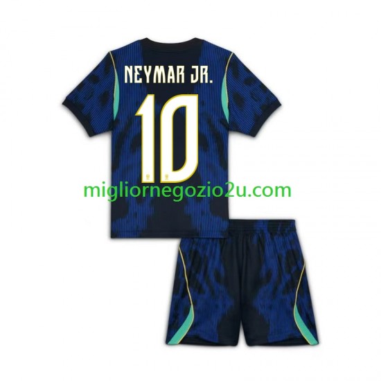 Maglia Brasile Neymar JR 10 Bambino Trasferta Divisa Mondiali 2026 Manica Corta