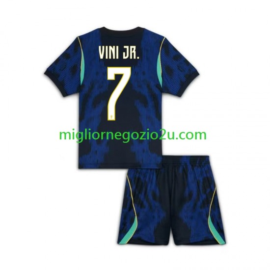 Maglia Brasile Vinicius Junior 7 Bambino Trasferta Divisa Mondiali 2026 Manica Corta