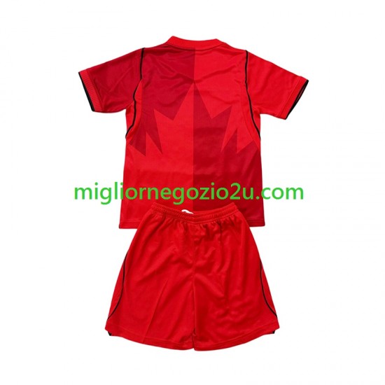 Maglia Canada Bambino Casa Divisa Mondiali 2026 Manica Corta