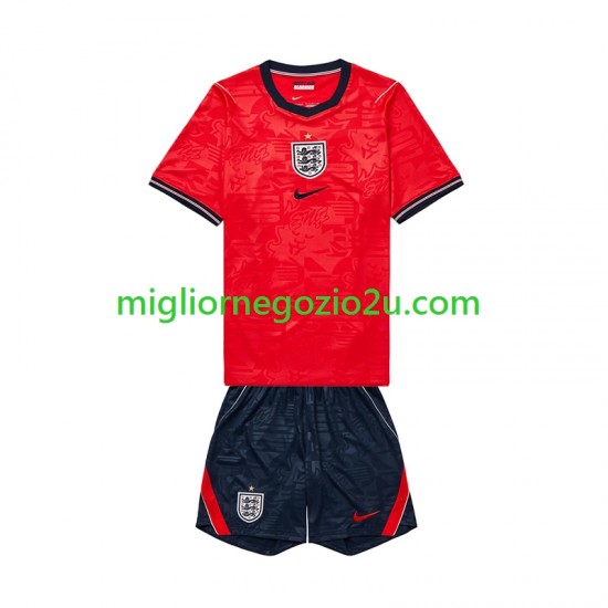 Maglia Inghilterra Bambino Trasferta Divisa Mondiali 2026 Manica Corta