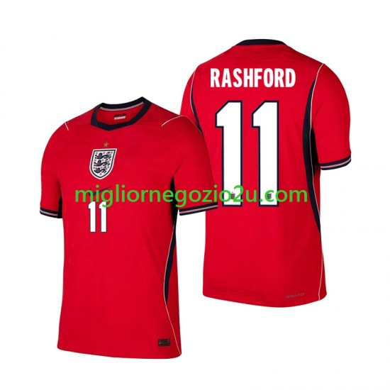 Maglia Inghilterra Marcus Rashford 11 Uomo Trasferta Divisa Mondiali 2026 Manica Corta
