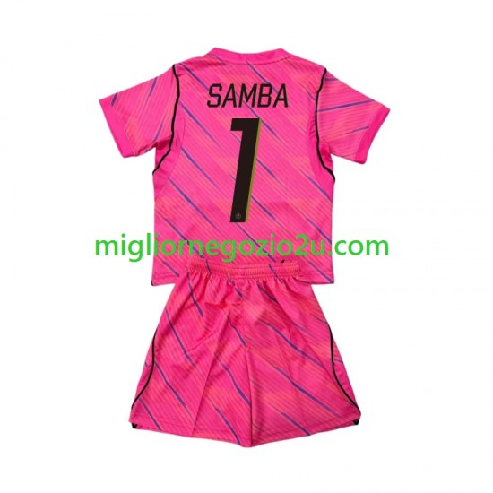 Maglia Francia Brice Samba 1 Portiere Bambino Trasferta Divisa Mondiali 2026 Manica Corta