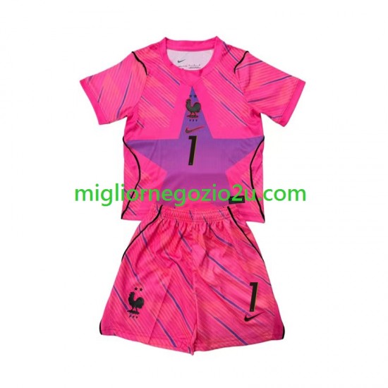 Maglia Francia Brice Samba 1 Portiere Bambino Trasferta Divisa Mondiali 2026 Manica Corta