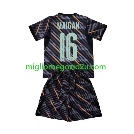 Maglia Francia Mike Maignan 16 Portiere Bambino Casa Divisa Mondiali 2026 Manica Corta