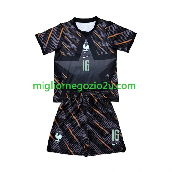 Maglia Francia Mike Maignan 16 Portiere Bambino Casa Divisa Mondiali 2026 Manica Corta