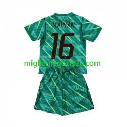 Maglia Francia Mike Maignan 16 Portiere Bambino Terza Divisa Mondiali 2026 Manica Corta