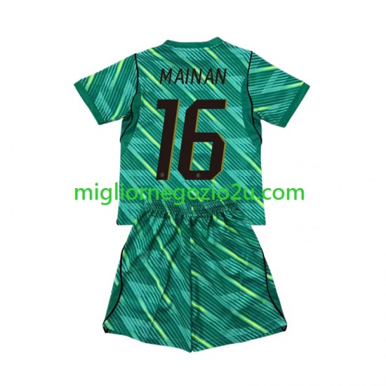 Maglia Francia Mike Maignan 16 Portiere Bambino Terza Divisa Mondiali 2026 Manica Corta