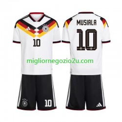 Maglia Germania Jamal Musiala 10 Bambino Casa Divisa Mondiali 2026 Manica Corta